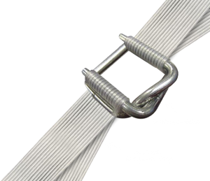 Composite corded strap clips for 16mm, 19mm, or 25mm