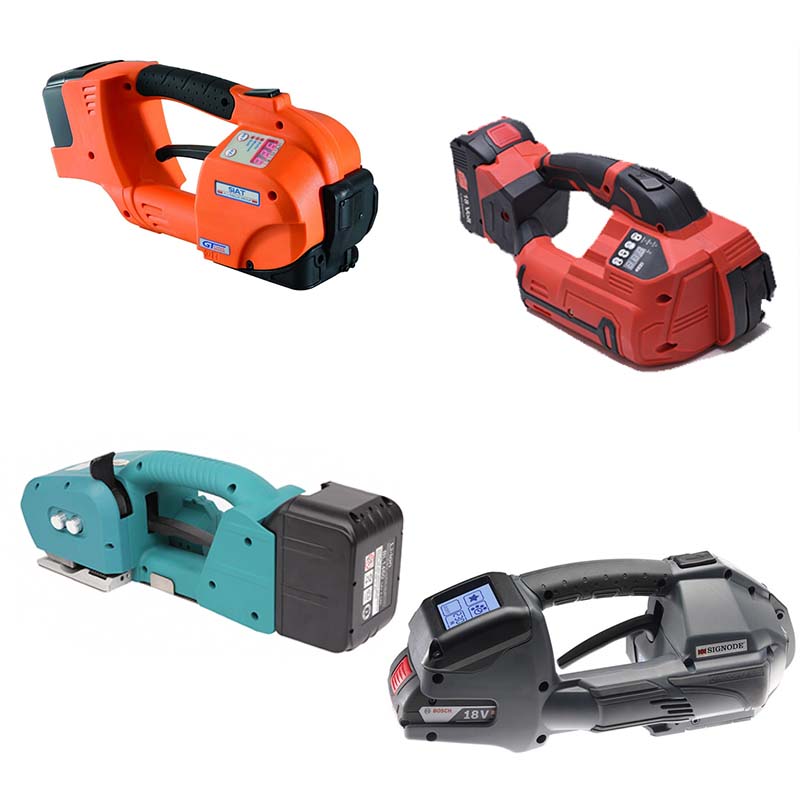 Battery powered strapping tools