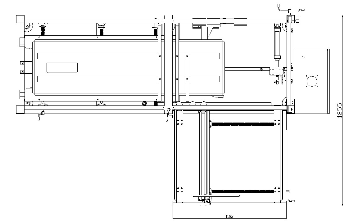 AUTOBOX case erector - Machine layout with inclined worktable