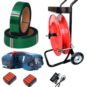 TES PRO 12-16mm battery strapping set with 2 batteries and charger